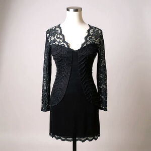 Y2K Arden B. Insane black lace Whimsygoth long sleeve dress